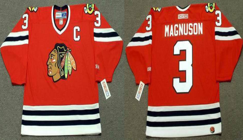 2019 Men Chicago Blackhawks 3 Magnuson red CCM NHL jerseys